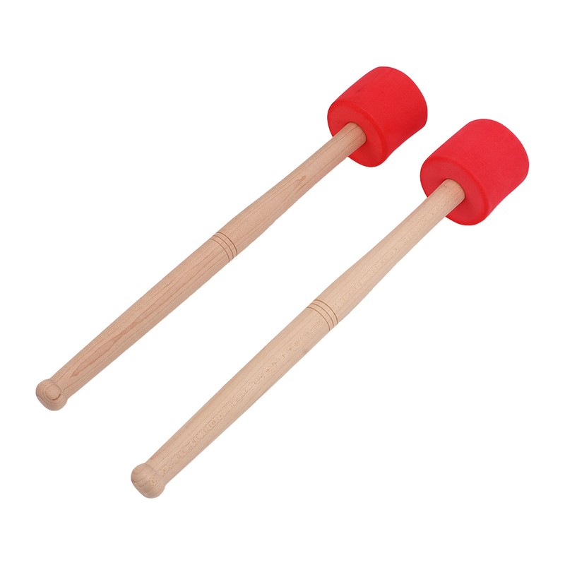 2PCS Bass Foam Drum Mallet Oak Handle EVA Foam Head