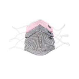 Perry Ellis Reusable Rounded Woven Fabric Face Masks (Pack of 3, Assorted Prints and Colors), Light Gingham, 3 Count (Pack of 1)