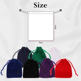 Trimming Shop 10 Pieces Velvet Drawstring Bags - Small White Velvet Gift Bags for Wedding Party Jewelry Bags for Christmas Birthday Anniversary Party Supplies DIY Crafts 7 x 9 cm