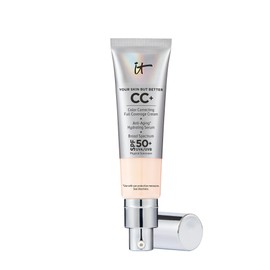 IT Cosmetics CC+ Cream (Fair Beige) - Natural Full Coverage Foundation With SPF 50+, Color Corrector & Anti-Aging Hydrating Serum, Hyaluronic Acid + Peptides, Lightweight - 1.08 fl oz