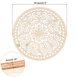 MECCANIXITY Crochet Basket Bases, 5.5"(14cm) Wooden DIY Round Crochet Bag Bottom, Wooden Basket Bottoms for Basket Crochet, Bag Weaving Knitting Base, 2 Pack