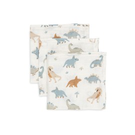 Jollein Roarsome 537-848-67100 Muslin Burp Cloths 31 x 31 cm Pack of 3