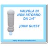 John Guest Connection Single Check Valve 1/4 inch Tube OD