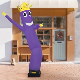 Inflatable Tube Man, 10 Feet Tall Inflatable Dancing Man, Waving Inflatable Dancing Tube Guy, Fly Puppet Dancer for Outdoor Advertising Business Store Party (No Blower - Purple)