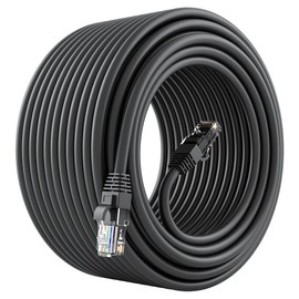 Cat6 Ethernet Patch Cable - CCA Network Cord - UTP, Black:_75 Feet