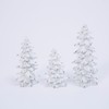Gerson 2485310 Set of 3 Resin White Glitter Trees 9.45"