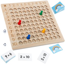 EXTRAPINS Multiplication Board, 1 x 1 Learning Game for Primary School Students, Montessori Multiplication Board, Wooden Multiplication Board, Montessori Children's Counting Toy for Early Childhood