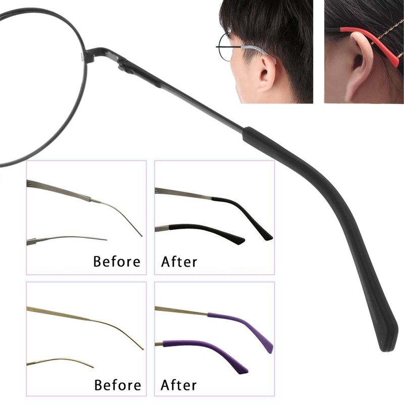5 Pairs Anti-Slip Silicone Eyeglass End Tips Ear Sock Pieces