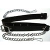Uneed 100% BLACK LEATHER SPORRAN WITH THISTLE AND 3 TASSELS