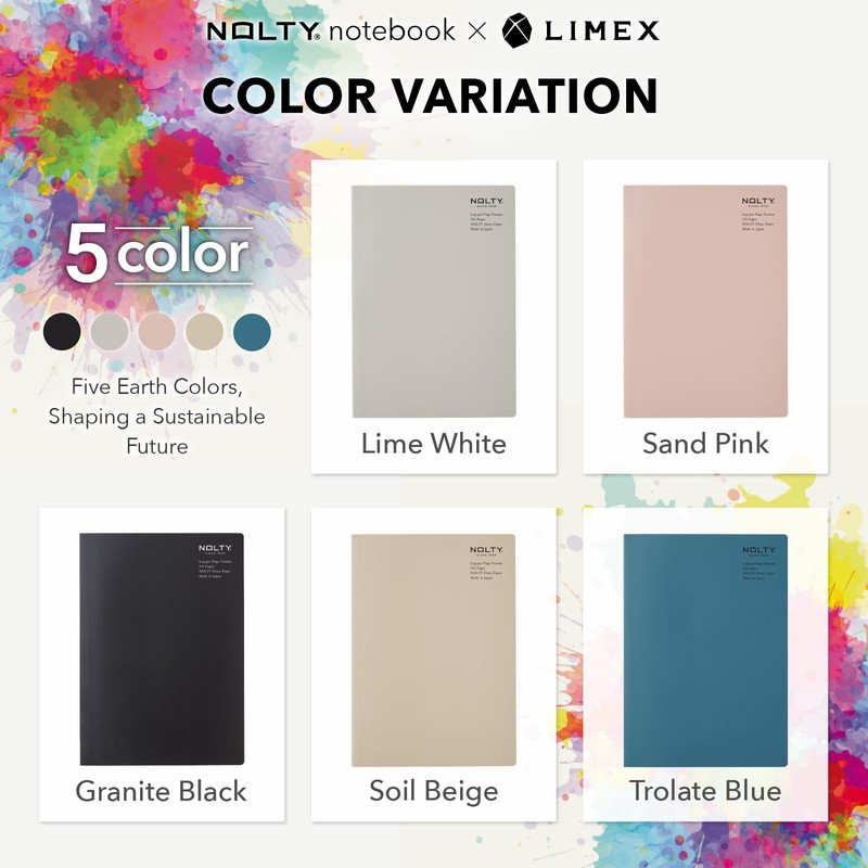 NOLTY NOTE × LIMEX, A5 Log Type Notebook, 3.5mm Grid,