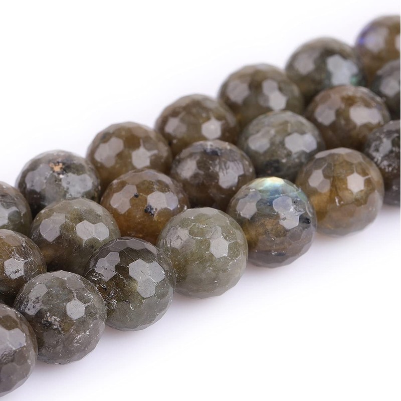(12mm/Gray) - GEM-inside Labradorite Gemstone Loose Beads Natural 12mm Round