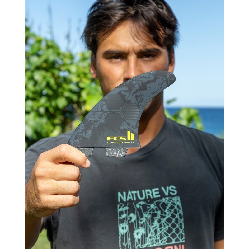 FCS Al Merrick PG Tri Fin Set-Black-Large