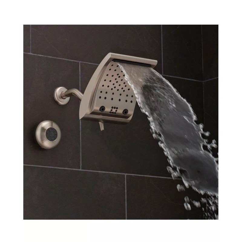 Oxygenics, Brushed Nickel Contour 6-Setting Rainfall Shower Head + BT
