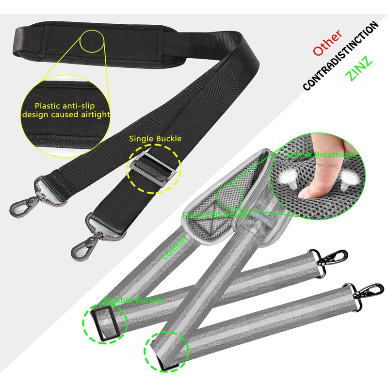 ZINZ Shoulder Strap, 57" Padded Adjustable Shoulder Bag Straps Replacement