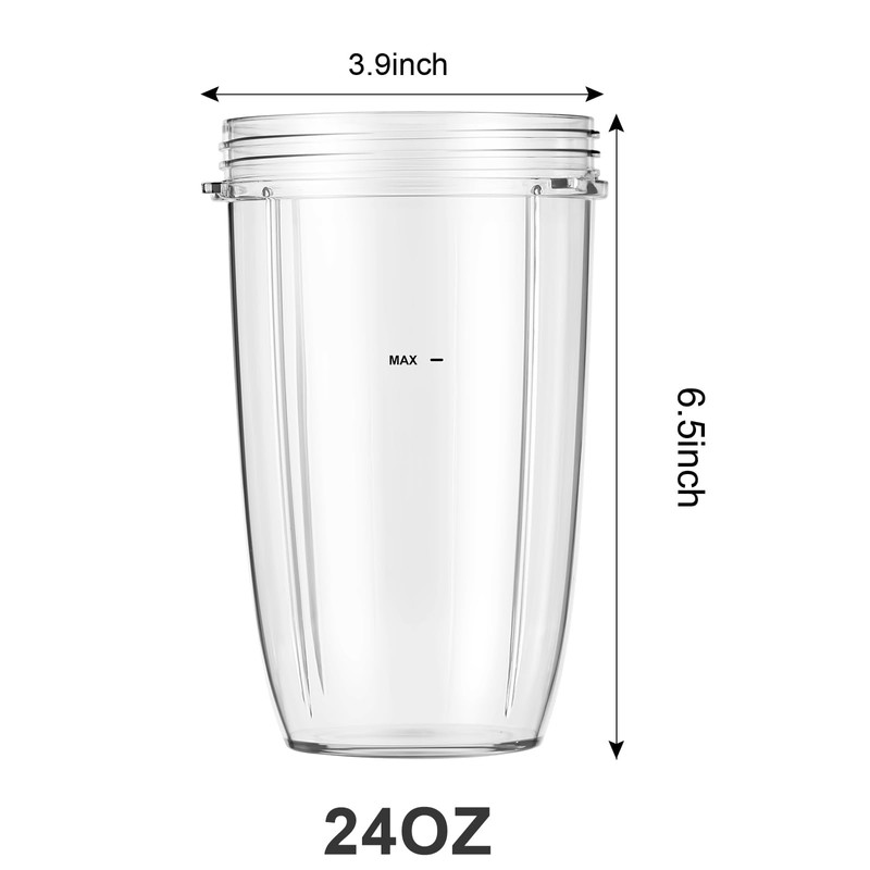Blender Cups 24oz/32oz Cups with Flip-Top To-Go-Lids Fit for NutriBullet
