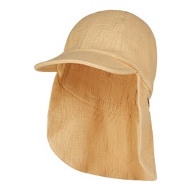 Sterntaler Peaked Cap Neck Muslin – Unisex Hat Made of Cotton Muslin (Organic) – UV Protection 50+ Sun Hat with Neck Protection – Baby and Children Summer Headgear – Matte Green – Matte Green, sand,