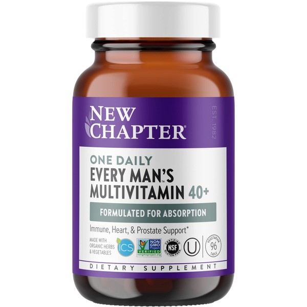 New Chapter Men's Multivitamin 40 Plus for Energy, Heart, Prostate