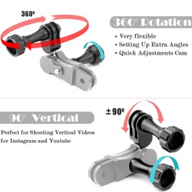 Universal Ball Joints Mount, 360 Rotation and Lock Any Direction,Shock-Resistant,Compatible with Gopro Max Hero 8/7/6/5 DJI OSMO Sports Camera Akaso Geekpro Millet Easy Action Camera