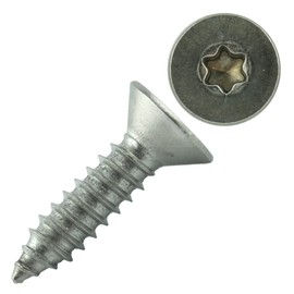 Pack of 100 4 x 12 mm A2 Stainless Steel Chipboard Screws Torx Full Thread Wood Screws with Countersunk Head Stainless Steel Screws