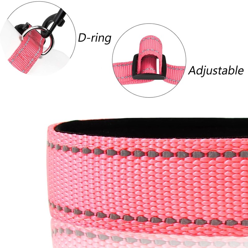 Reflective Dog Collar Breathable Pet Collar Adjustable Nylon Collars Multicolor