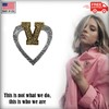 Creative Pewter Designs Gold Plated V Letter Heart Pin LG022