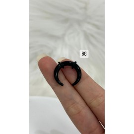 Luxe Modz 2Pk Buffalo Horn Horseshoes Black Acrylic C Shaped Septum Pincher Tapers Bull - 6 Gauge (4.0mm)