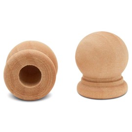 Wood Finials, 3/4 Inch Tall with 1/4 Inch Hole, Unfinished Wood Finials for 1/4 Inch Dowel Rods, Wood Dowel Caps for Crafts and DIY, Pack of 100 by Woodpeckers