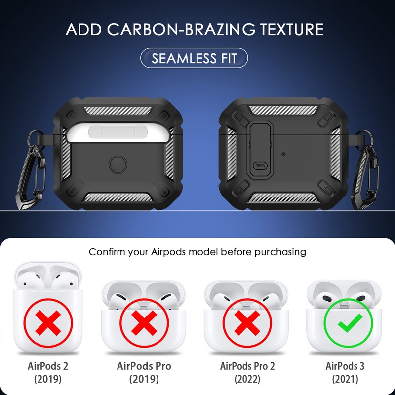 RFUNGUANGO for AirPods 3rd Generation Case Cover with Cleaner Kit,