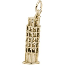 Rembrandt Leaning Tower of Pisa Charm - Metal - Gold Plated Sterling Silver