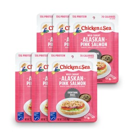 Chicken of the Sea Wild Caught Alaskan Pink Salmon with Everything Bagel Seasoning, 2.5 oz. Packet (Box of 6)
