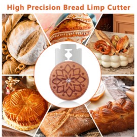 Epritliber UFO Bread Lame Cutter for Homemade Sourdough,Bread Scorer Tool for Sourdough with 5 Blades and Case,Slashing Tool Bread Cutting Knife for Artisan Bread and Baguette Makers,Dot flower