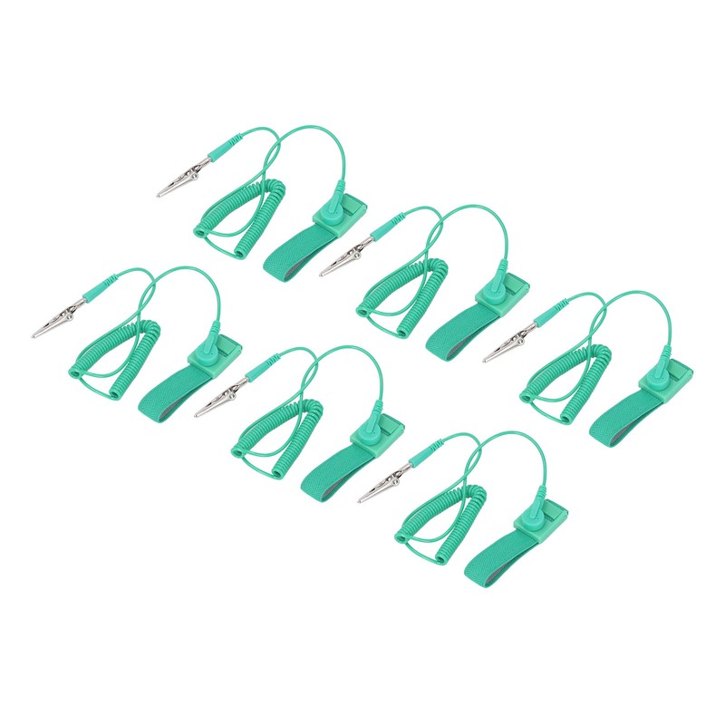 10Pcs Anti Static Wrist Strap PU Adjustable 1MΩ Resistor Long