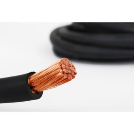 TEMCo WC0098-10 ft 2 Gauge AWG Welding Lead & Car Battery Cable Copper Wire BLACK | MADE IN USA