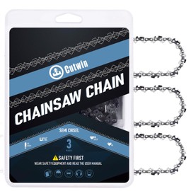 3 Pack 10 Inch Chainsaw Chain 3/8" LP Pitch .043" Gauge 40 Drive Links, UL Approved Replacement Low-Kickback Pole Saw Chain Chainsaw Blade CW-R40