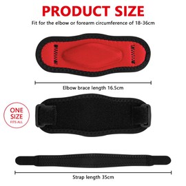 ACWOO Elbow Brace, Pack of 2 Elbow Bandage Men and Women, Tennis Bracelet, Elbow Bandage for Tennis Elbow, Golfer's Elbow Sports, Fitness (Red)