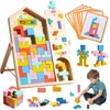 Wooden Puzzle Tetris, Wooden Stacking Game Tetris, Montessori Wooden Toy
