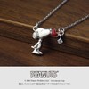 Snoopy Exclusive Ver. Snoopy Heart, Zirconia, Woodstock, Silver 925 Necklace,