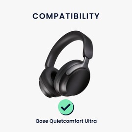 kwmobile 2X Ohrpolster kompatibel mit Bose Quietcomform Ultra/QC Ultra Polster - Kopfhörer Polster aus Kunstleder für Over Ear Headphones