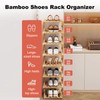 Simcat Wood Shoe Rack Foldable Shoe Organizer Shoe Storage for