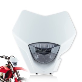 fewfuss Universal Dirt Bike LED Head Lamp - Motorcycle LED Headlights for Pit Bike ATV (White)