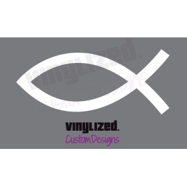 Vinylized Jesus Fish Vinyl Decal Ichthys Sticker Christian Christ God Catholic WWJD faith