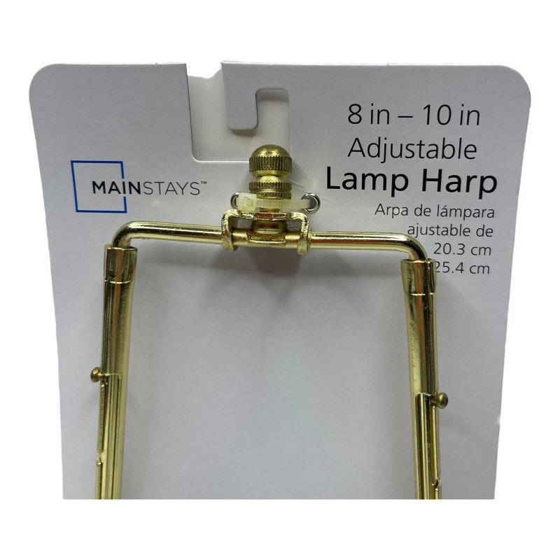 Mainstays Lamp Harp Adjustable 8-10 inch Polished Brass Mainstays Finial