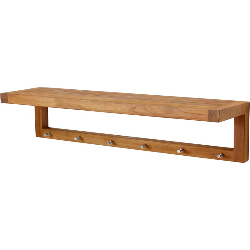 AquaTeak 36" Moa Teak Flat Wall Shelf