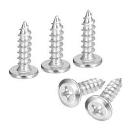 sourcing map M6x20mm Flat Head Phillips Drive Self Tapping Screws, 304 Stainless Steel Cross Drive Fastener Screws, Silver, Pack of 25