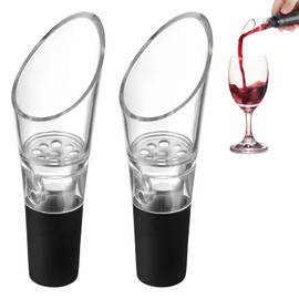Pack of 2 Wine Pourers, Wine Pourers, Aerator, High-Quality Wine Pourer with Ventilation, Attachment Suitable for Many Wine Bottles, Good Sealing (Plastic, Stainless Steel, Rust-proof)
