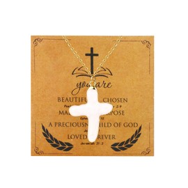 Cupimatch Baroque Pearl Cross Necklace: Chunky Gold Stainless Steel Pendant with Natural Freshwater Pearls, Unique Faith-Based Jewelry, Elegant Gift for Women