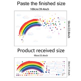 BOAMAU Rainbow Wall Decals Colorful Love Wall Stickers Decor for Classroom Kids Room Playroom Nursery Bedroom Décor