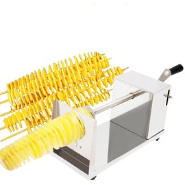 INTBUYING Manual Potato Slicer Chips Twister Potato Tower Stainless Steel Spiral Cutter