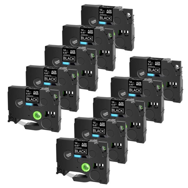 diveinprint 10PK Compatible Brother P-Touch Label Maker TZ TZe-335 White