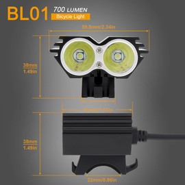 SecurityIng Bicycle Light, 700 Lumens, IPX5 Waterproof, High Brightness, Headlight | 250M Illumination Distance, 4 Modes Dimmable | Suitable for Road Bikes, Outdoors, Camping